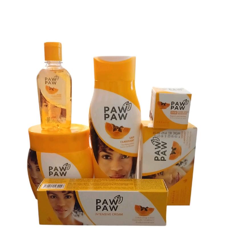 Pawpaw Clarifying  Body Set paw paw papaya Skin Care body cream 300ml face cream 300ml oil 60ml and Soap 180g Dark Spot and Tube Cream pack off 6