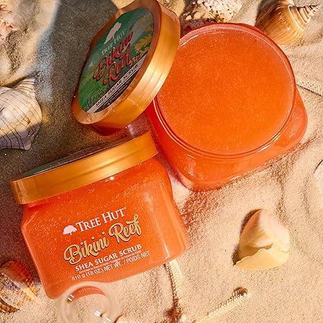 Tree Hut Bikini Reef Shea Sugar Scrub | Exfoliating Body Scrub Removes Dead, Dry Skin for a Soft & Hydrated Feel | Nourishing Essential Body Care | 18 fl oz.