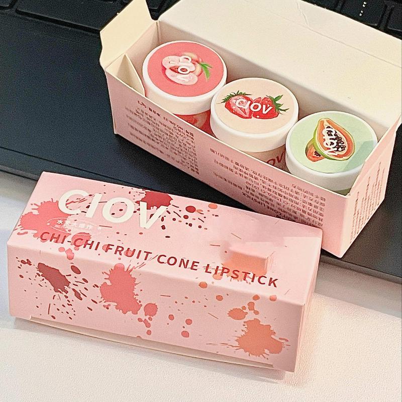 Cosmetic Supplies, Fruity Lip Butter Balm, 3pcs set Hydrating Moisturizing Glossy Lip Oil, Anti-crack Lip Gel Lip Mask Lip Plumper Lipstick Lip Moisturizer Comfort Hydrate Dry Lips, Beauty Gifts