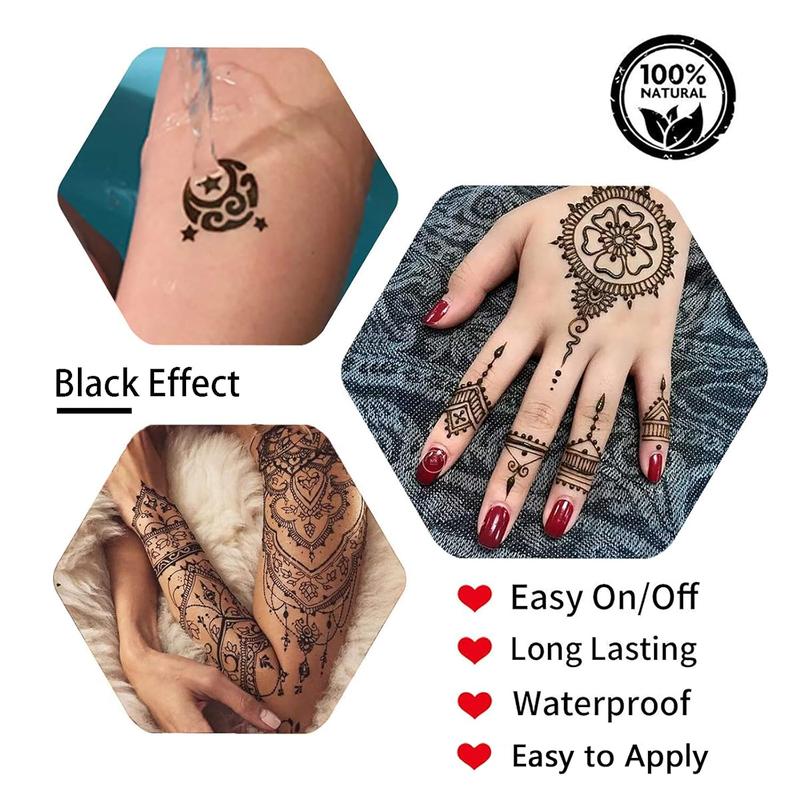 Temporary Tattoos Kit, Yomagine Semi Permanent Tattoo Ink, DIY Fake Freckles Temporary Tattoos for Women Men Kids, Summer Trend Freehand Ink with 78 Pcs Tattoo Stencils, Jagua Gel - Full Kit 5 Bottles Waterproof