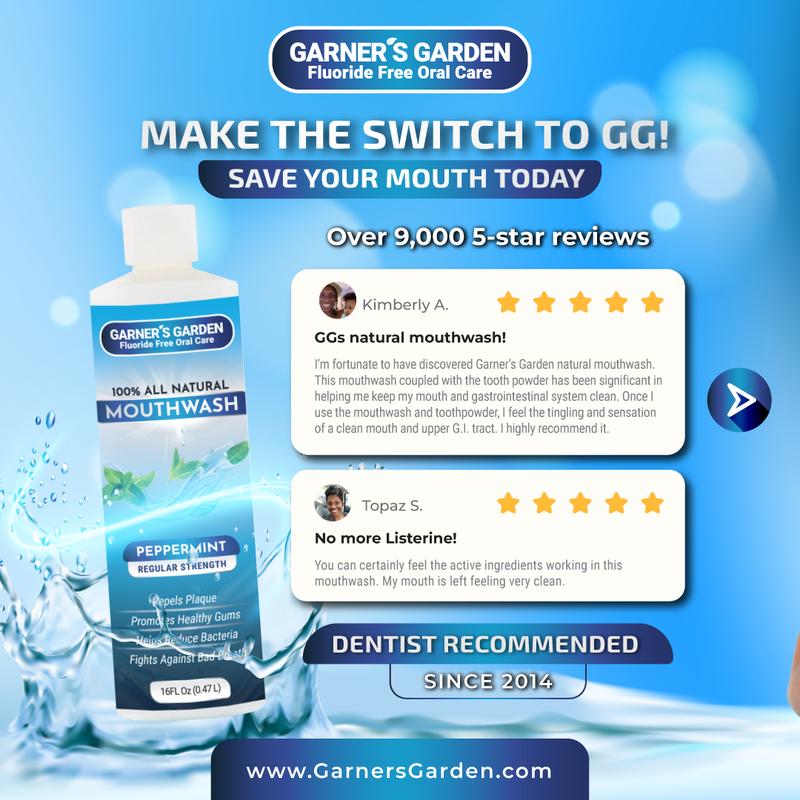 Garner's Garden Mouthwash and Oil Pulling Alternative Mouthwash Bundle + Breath Refresher Spray