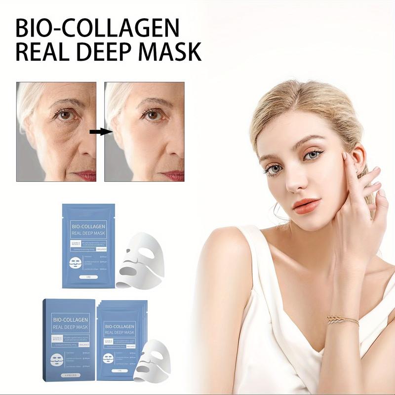 (12 pcs）Bio-Collagen Brightening Mask Overnight, Bio-Collagen True Deep Mask Deep Mask, Pure Collagen Mask, Deep Moisturizing Firming Overnight Hydrogel Mask