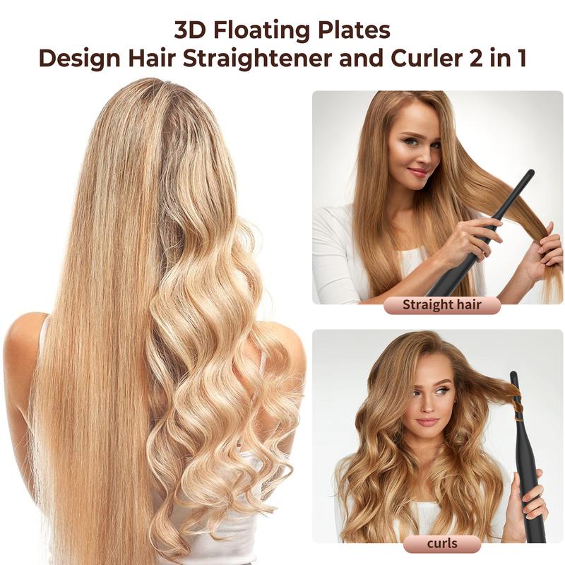 Arabella Electronic Flat Iron Hair Heater 3D Floating Plates Hair Straightener and Curler 2 in 1 Styling Tool