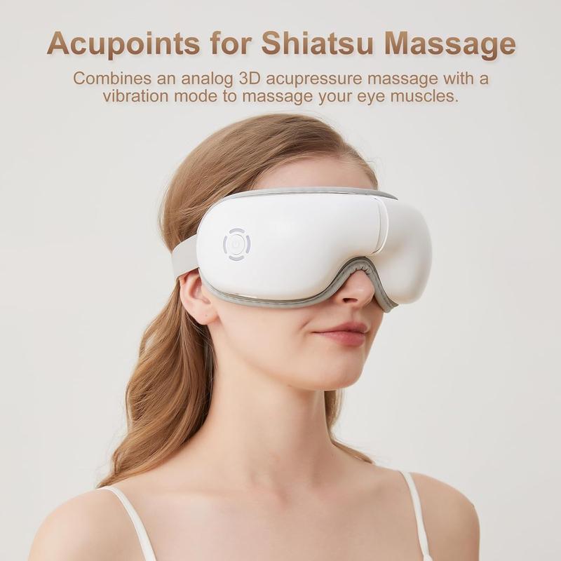 Eye Massager with Heat, Heated Eye Mask with Bluetooth Music, Massages Eye Muscles, Eye Care Gift with 5 Massage Modes and 180 Folding Design, Gifts for Friend, Mom and Dad.