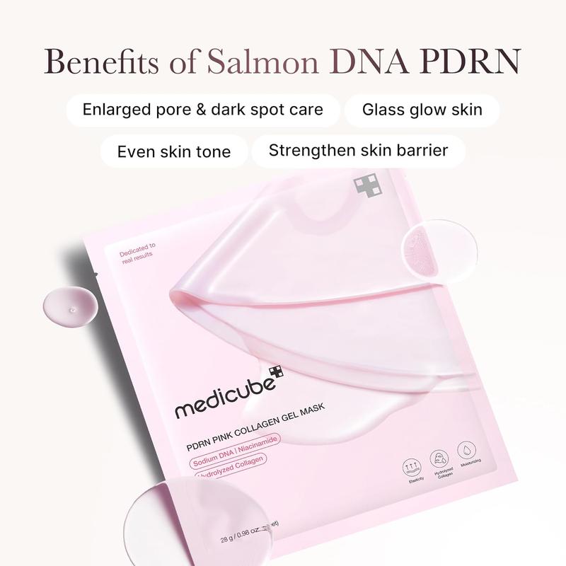 Medicube Salmon DNA PDRN pink collagen jelly gel mask | overnight face mask for glass glow skin- elasticity, hydrating, firming and moisturizing | korean...