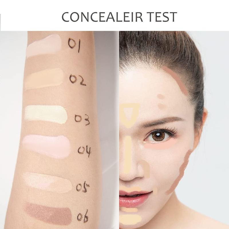 Concealer Contour Palette, 6 in 1 Color Correcting Concealer Contour Makeup Palette, Contour Foundation Highlighter Makeup Set for Dark Circles, Blemishes with 2 Pack Brushes