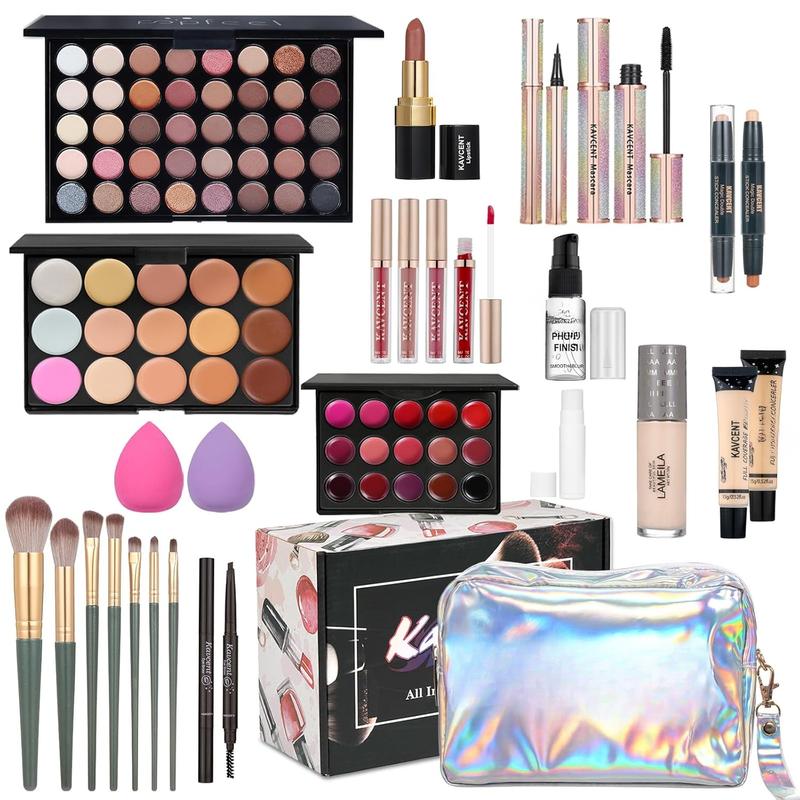 Makeup Kit for Women Full Kit Teens Makeup Set Eyeshadow Palette, Lip Gloss, Lipstick, Makeup Brush, Foundation, Concealer Mascara Powder Puff Makeup Bag Makeup Set for Women Girls Teens Gift