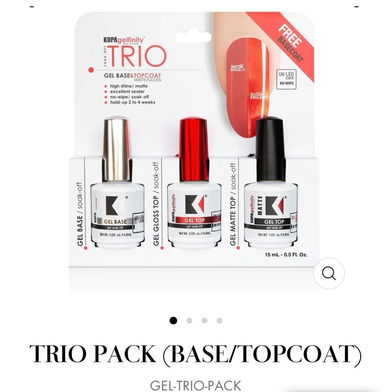 Trio pack ( top  matte   base coat) Kupa Nail Polish Manicure