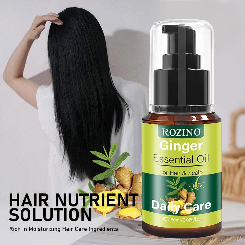 Ginger Essential Oil for Hair & Scalp, Hair Care Essential Oil for Dry & Split Ends, Moisturizing Hair Care Product for Men & Women, Daily Hair Care Product