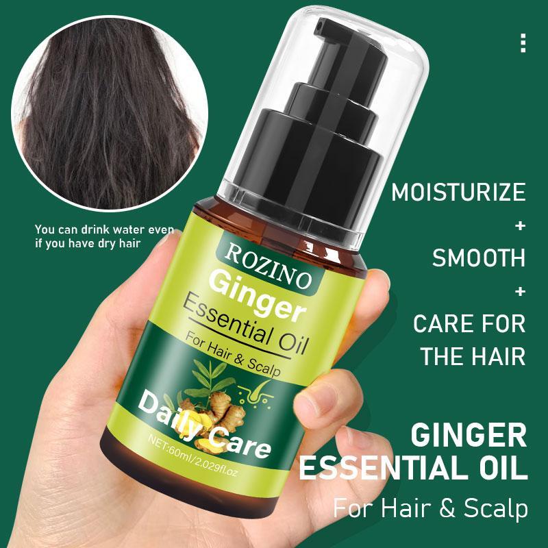 Ginger Essential Oil for Hair & Scalp, Hair Care Essential Oil for Dry & Split Ends, Moisturizing Hair Care Product for Men & Women, Daily Hair Care Product