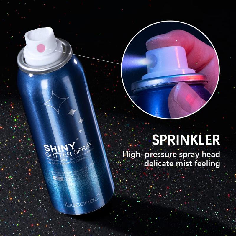 Shiny Body Glitter Spray, Body and Hair Glitter Spray, Body Shimmery Spray for Skin, Face, Hair and Clothing,Quick-Drying Waterproof Body Shimmery Spray for Prom Festival Rave Stage Makeup