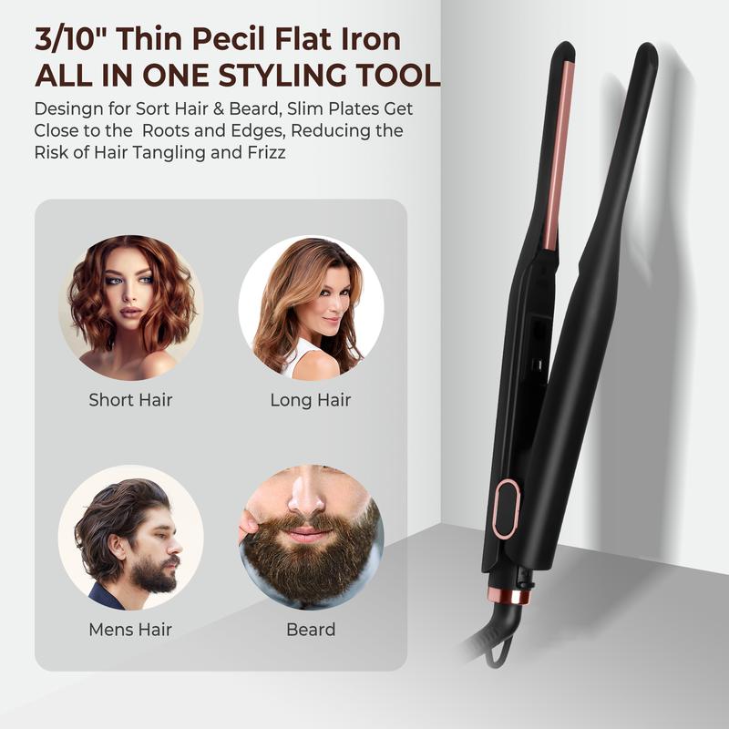 Arabella Electronic Flat Iron Hair Heater 3D Floating Plates Hair Straightener and Curler 2 in 1 Styling Tool