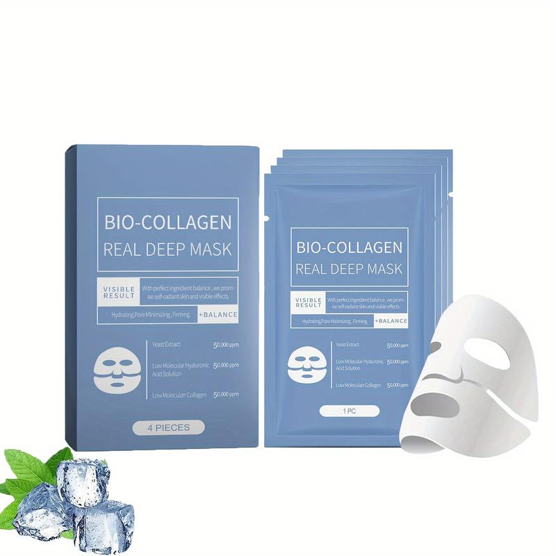 (12 pcs）Bio-Collagen Brightening Mask Overnight, Bio-Collagen True Deep Mask Deep Mask, Pure Collagen Mask, Deep Moisturizing Firming Overnight Hydrogel Mask