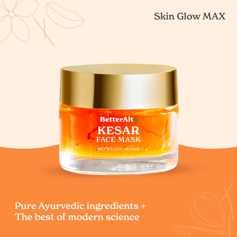 Turmeric Kesar Face Mask for Glowing Skin | With Niacinamide, Aloe Vera, Green Tea | For Intense Skin Hydration, Daily Skincare