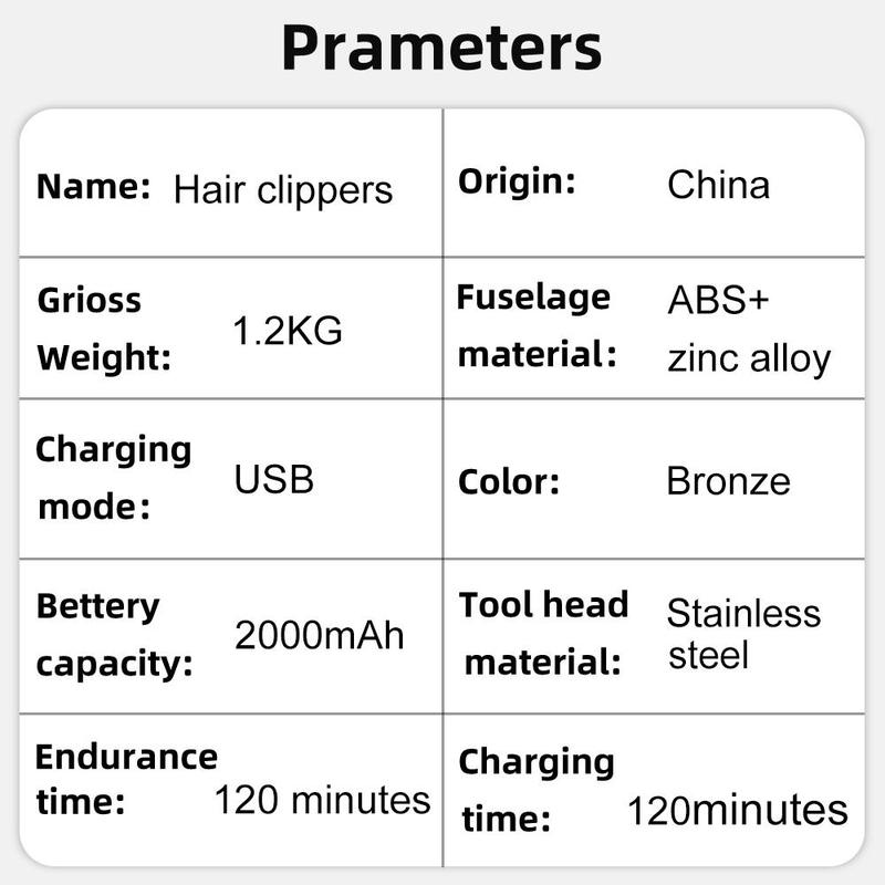 Electric Hair Cutting Tool Set, 1 Set Electric Hair Clipper & Trimmer & Razor & Accessories, Household Rechargeable Hair Clipper for Men