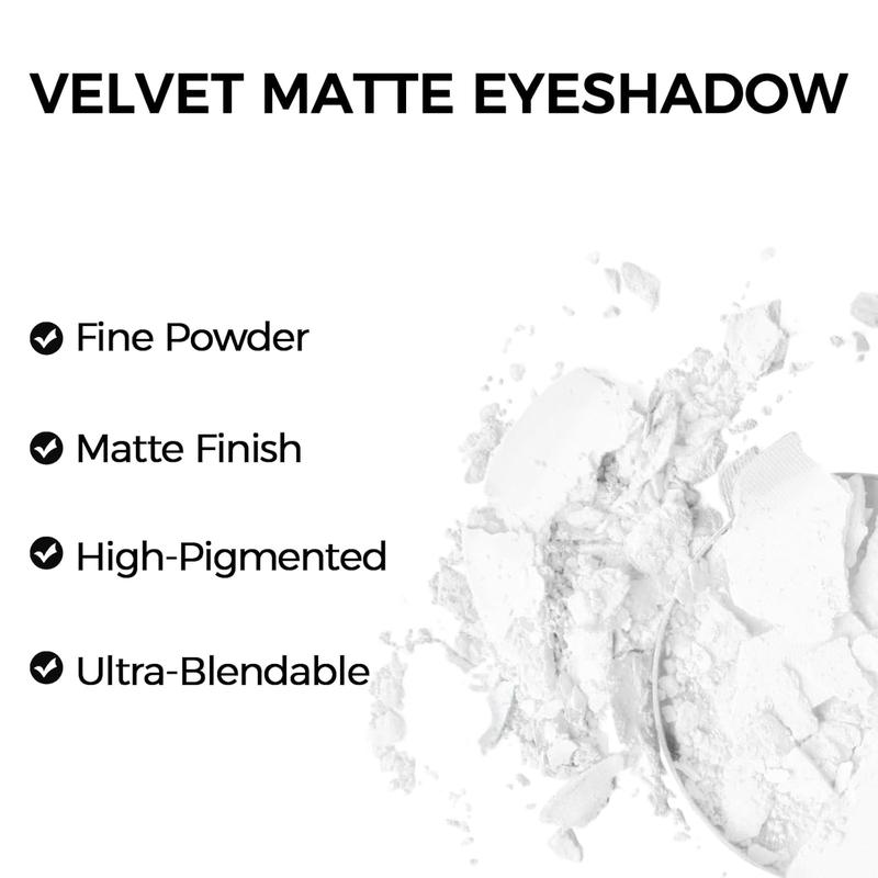 White Matte Eyeshadow Palette, Single White Pressed Powder Eye Shadow, Ultra-Blendable, Pigmented Color, Long Lasting,   Makeup Base, Cruelty-Free & Vegan