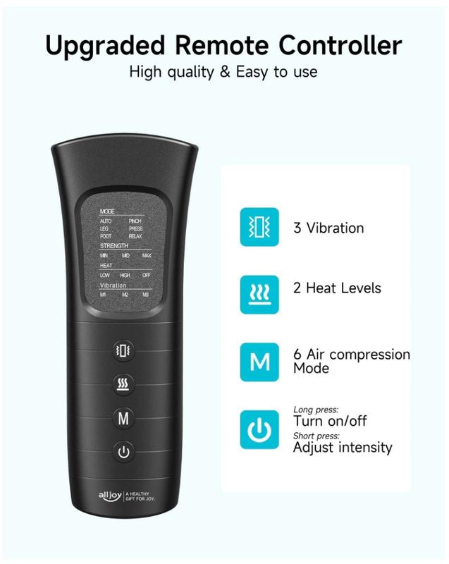 Leg Massager, Leg Air Compression Massager for Circulation and Pain Relief, 2 Levels Foot Knee Massager,6 Modes with Memory Function Controller, Full Leg Massager, Gift for Women Men