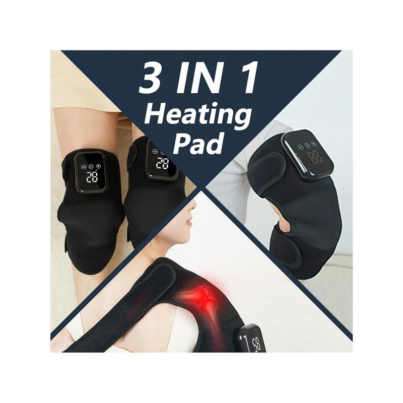 Knee Massager, 2PCS Cordless Knee Massager With Heat And Vibration, Knee Heating Pad, Heated Knee Elbow Shoulder Brace Wrap, Heated Knee Brace Heating Pad For Knee Elbow Shoulder Relax