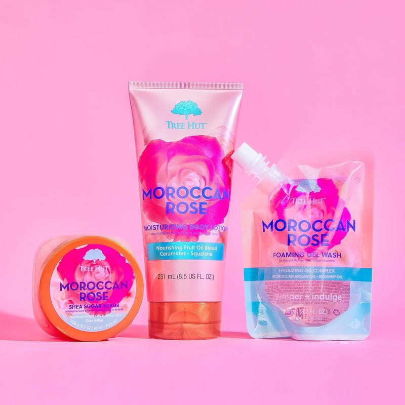 Tree Hut Holiday Rose to Riches Gift Set | Limited Edition | Boost Your Shower Routine | Signature Shea Sugar Scrub, Foaming Gel Wash Body Care Restore Shea Butter