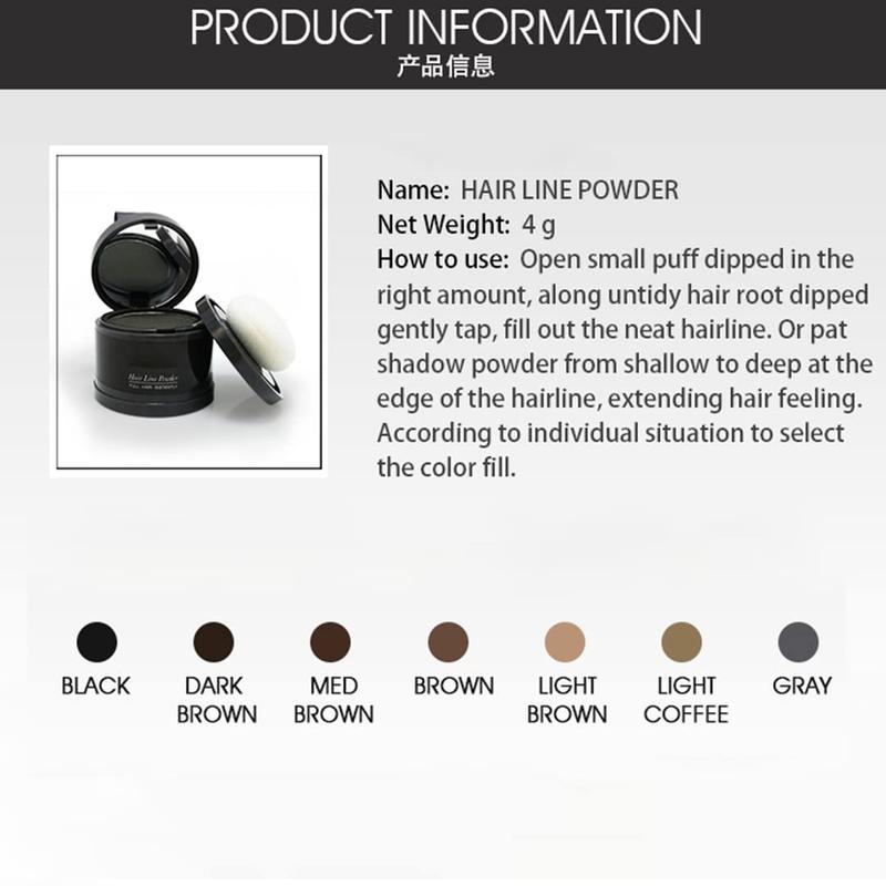 Hairline Powder for Medium Brown - Covers Gray Roots Instantly, Hair Touch-Up, Color Shadow for Thinning Hair