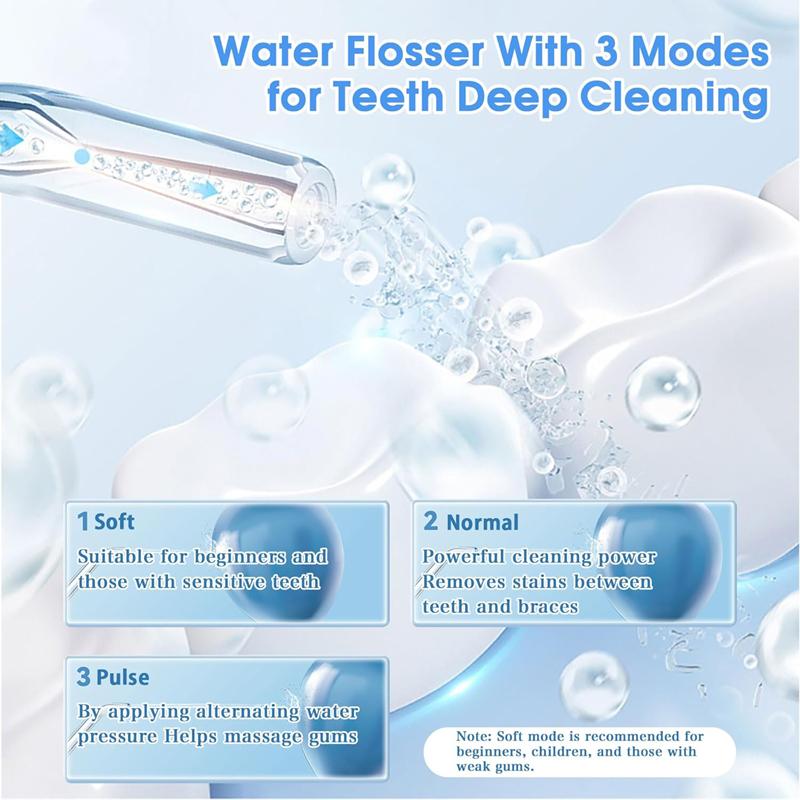 Advanced Oral Care: Portable Electric Flosser with 3 Modes & 4 Tips Christmas present Rechargeable Portable Water Flosser