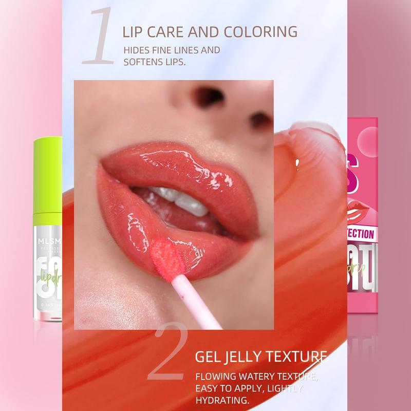 Lip Oil Lip Glaze, 6 Colors Fat Oil Lip Drip Hydrating Lip Glow Oil Big Brush Head Moisturizing Lip Gloss, Shiny Transparent Tinted Plumping Lip Oil Long Lasting Nourishing