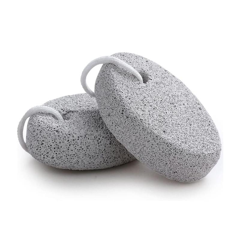 Natural Foot Pumice Stone for Feet, 2-Pack Lava Pedicure Tools Hard Skin Callus Remover for Feet and Hands - White&Red