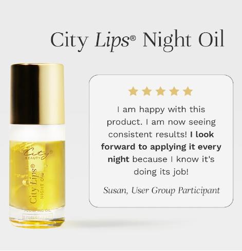 City Beauty City Lips Night Oil - Plumping Lip Oil - Jojoba Oil Visibly Hydrates - Solution for Chapped, Cracked, Dry Lips