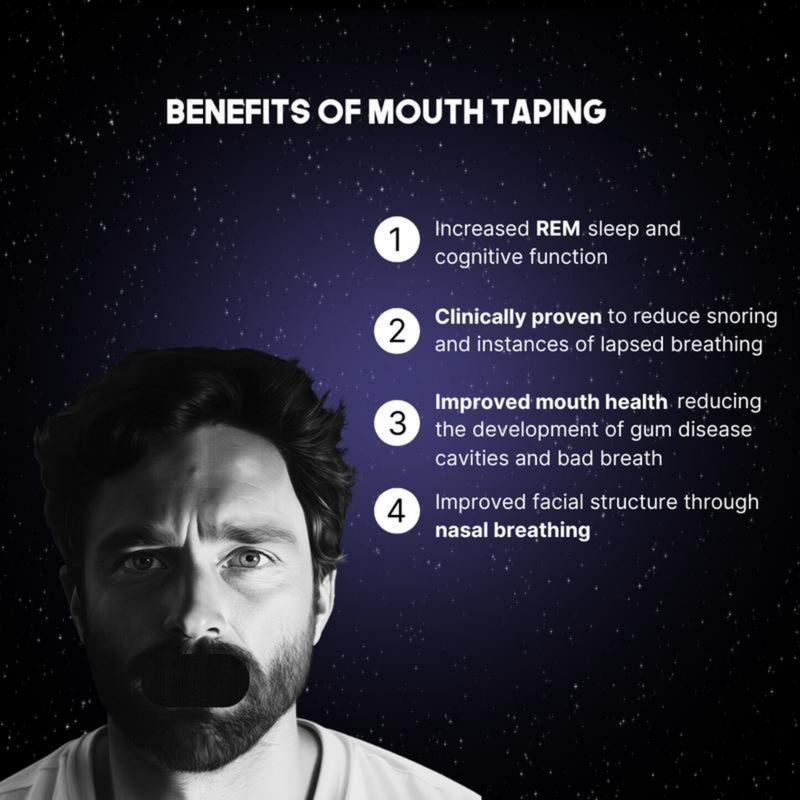 Ultra Breathable Mouth Tape - One-Month Supply, 30 Strong Adhesive Sleep Strips with Enhanced Lip Fit for Maximum Comfort, Ideal for Better Sleep & Sports Recovery