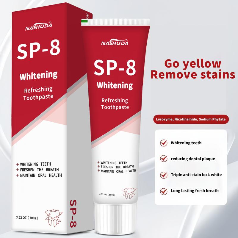 SP-8 Probiotic Toothpaste Brightening Tooth Remove Plaque Stains, Oral Hygiene Clean Fresh Breath Dental 100g Family Use