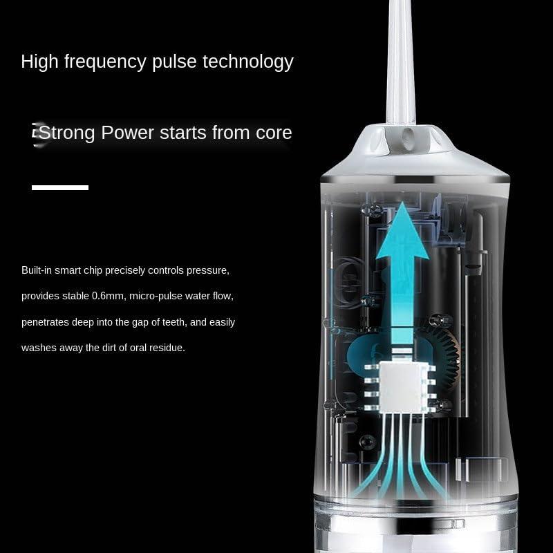 Effortless Dental Care: Portable & Cordless Oral Irrigator with 3 Modes, Waterproof, Rechargeable, and 4 Nozzles for Gums Rechargeable Portable Water Flosser