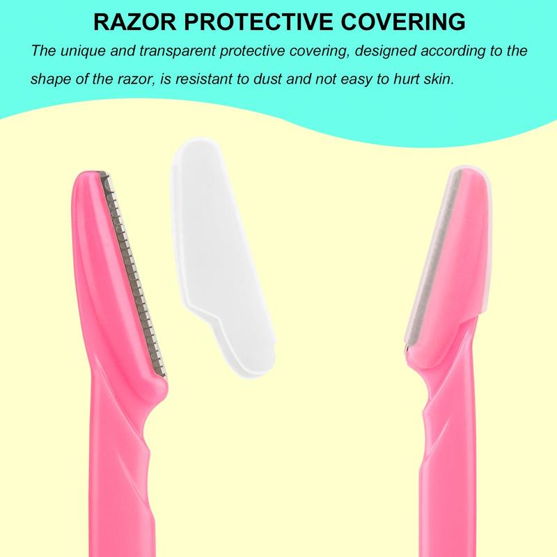 66 Eyebrow & Face Razors for all, with protective cover, safe and newbie-friendly for trimming and shaving. Makeup Plastic Case Cosmetic