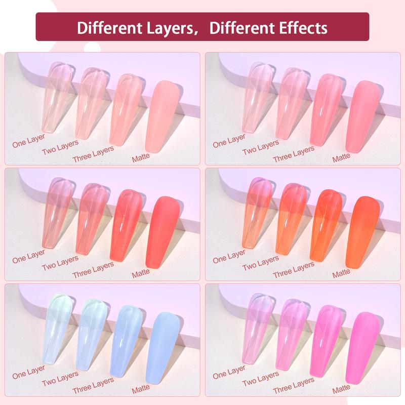 SAVILAND Jelly Gel Nail Polish Set, 30 Colors Translucent Nude Pink Transparent Nail Polish Set with 180 Sheer Matte Glossy Effects for Nail Salon DIY Home Set Holiday Gift Nail Art Nail Care Manicure Cutics