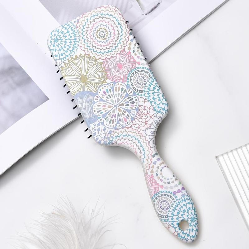 Colorful Flower Pattern Hair Brush, Hair Scalp Massage Comb, Hair Styling Tool for Women & Girls, Heatless Styling Tool for Daily Use