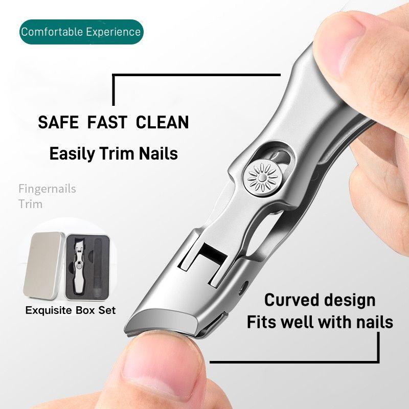 Ultra Wide Jaw Opening Nail Clipper Set,Sharp Stainless Steel Nail Clippers for Tough Nails, Clippers for FingerNails Toenails, Men &Women  Nail Art