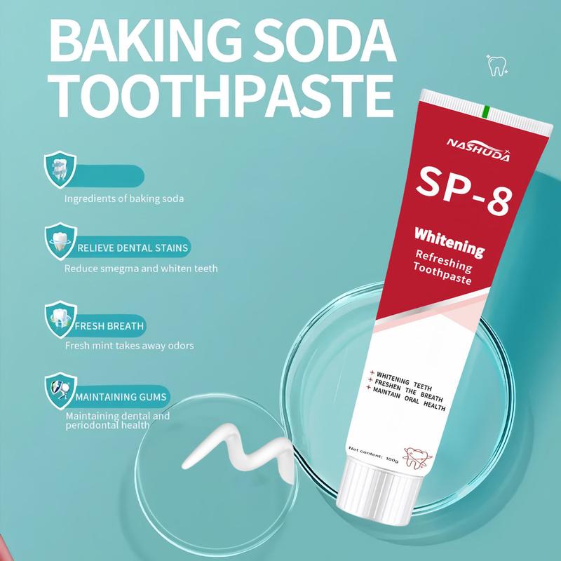 SP-8 Probiotic Toothpaste Brightening Tooth Remove Plaque Stains, Oral Hygiene Clean Fresh Breath Dental 100g Family Use