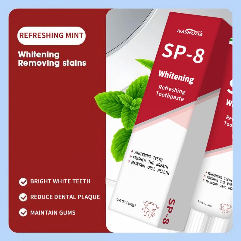 SP-8 Probiotic Toothpaste Brightening Tooth Remove Plaque Stains, Oral Hygiene Clean Fresh Breath Dental 100g Family Use