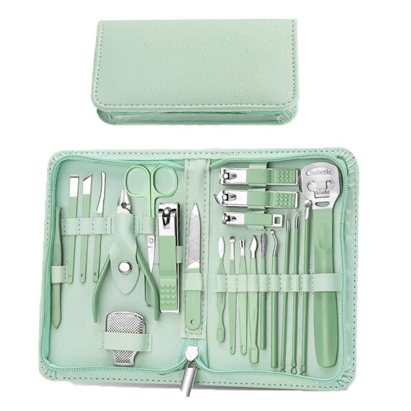 Stainless Steel Nail Care Set, 22pcs set Professional Pedicure Tools for Women & Men, Portable Travel Case, Ideal for Home and Travel Use