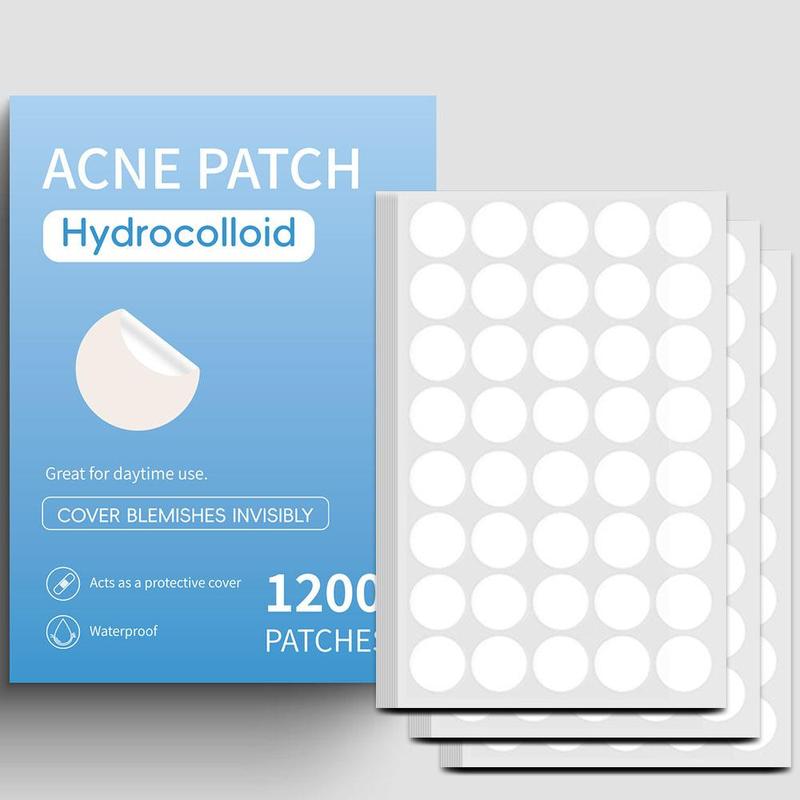 1200-Count Ultra-Thin Hydrocolloid Acne Patches - Invisible, Day & Night Spot Stickers for Face and Skin Care, Blemish Cover, Zits Remover, Soothing, Gentle, Non-Irritating, Easy to Use, and Portable for On-The-Go Skin Correction