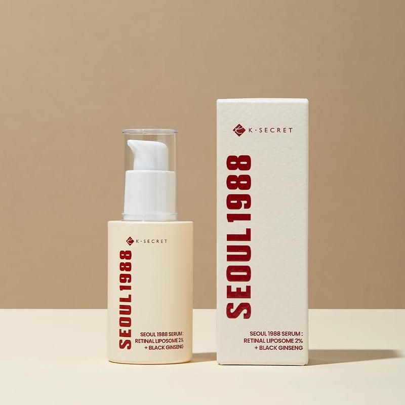 KSECRET SEOUL 1988 Serum : Retinal Liposome 2% + Black Ginseng, 30ml 1.01fl.oz | 58% Black Ginseng Extract | Retinal serum, Bakuchiol, VitaminC&3Peptides for Wrinkle Care | Korean Skincare | seoul1988