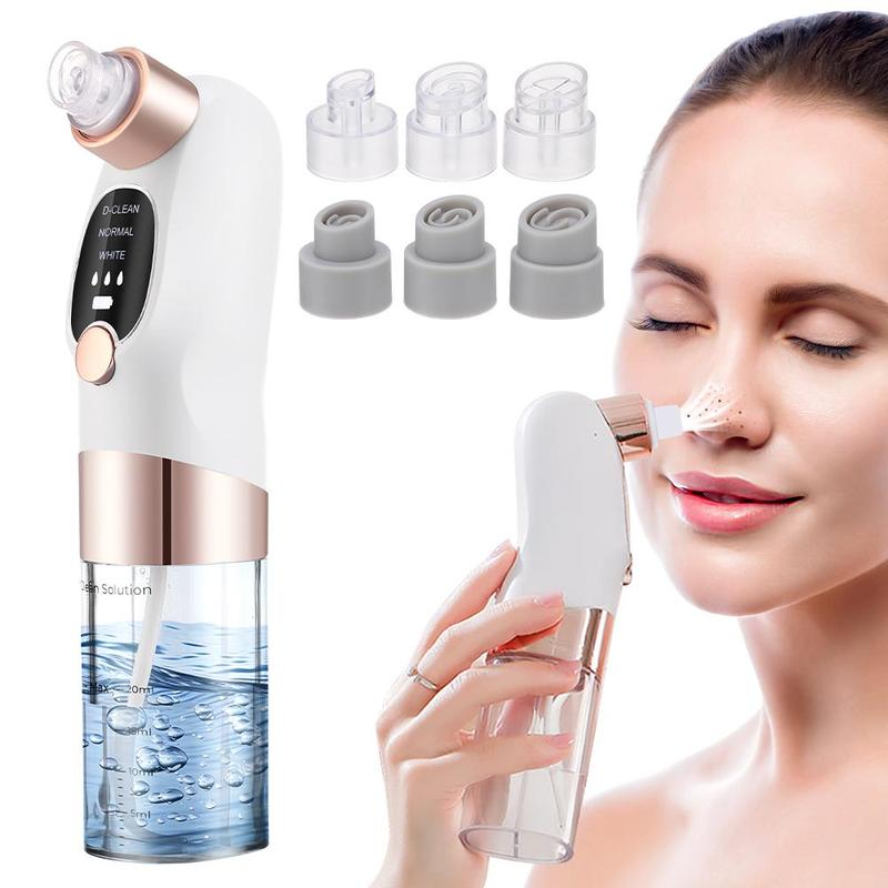 Vacuum Blackhead Remover, 1 Box Rechargeable Blackhead Extractor with 6 Suction Heads, Facial Beauty Instrument for Women & Men