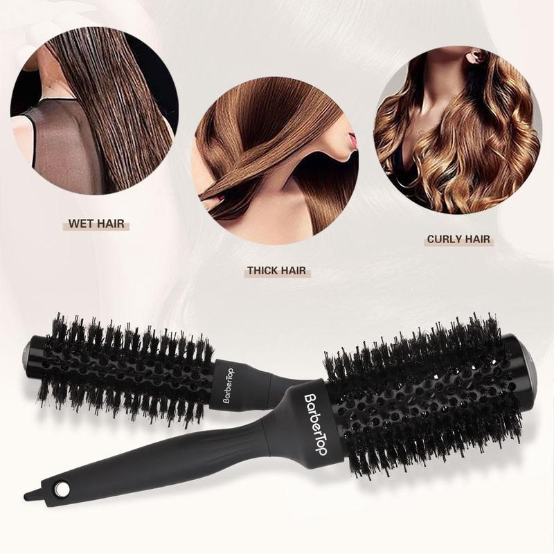 Round Hair Brush, 1 Count Anti-static Hair Brush, Heatless Styling Tool for Hair Drying, Styling, Curling, Straightening, Suitable for All Types Of Hair