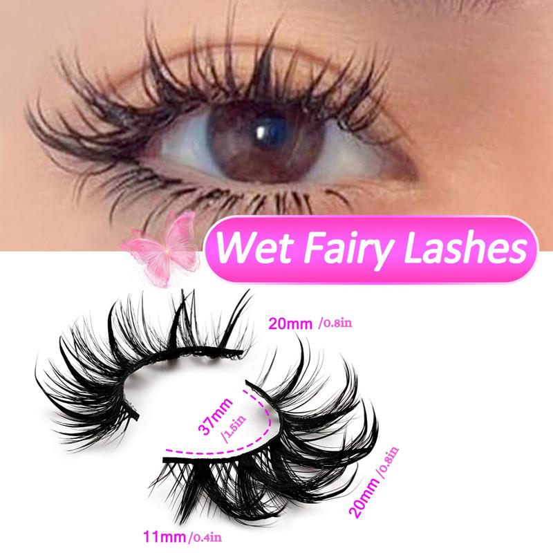 3D Fluffy False Eyelashes, 7 Pairs Natural Curling Eye Makeup Strip Lashes, Full Volumized False Eyelashes for Women and Girls Eye Makeup Enhancement