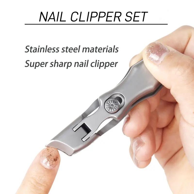 Ultra Wide Jaw Opening Nail Clipper Set,Sharp Stainless Steel Nail Clippers for Tough Nails, Clippers for FingerNails Toenails, Men &Women  Nail Art