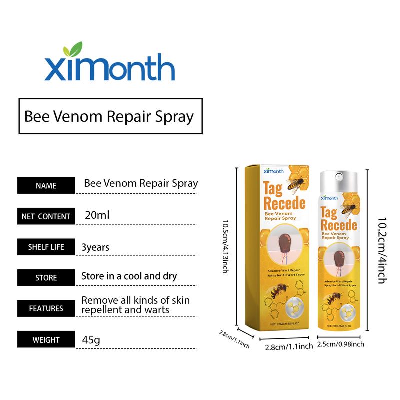 Ximonth 20ml Bee Venom Tag Removal Spray for use on moles and warts Acne Skincare Skin Repair