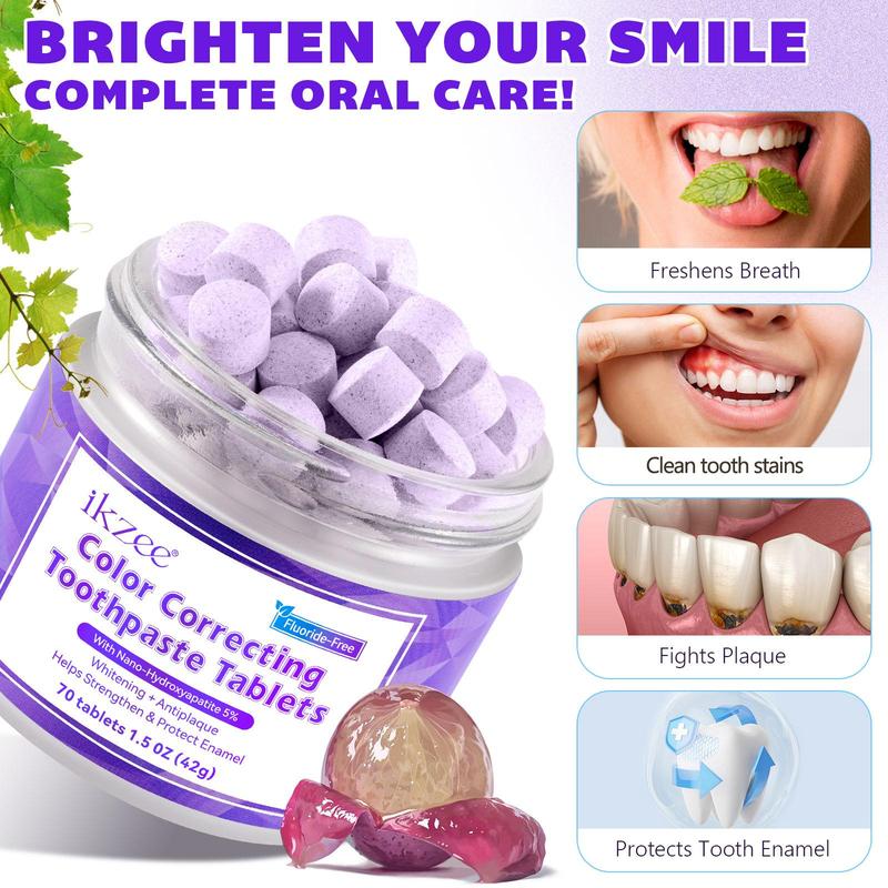 Color Correcting Toothpaste, 1 Box 2 Boxes(70pcs box) Deep Cleaning Teeth Stains, Freshen Breath  Toothpaste, Oral Care Product for Men & Women