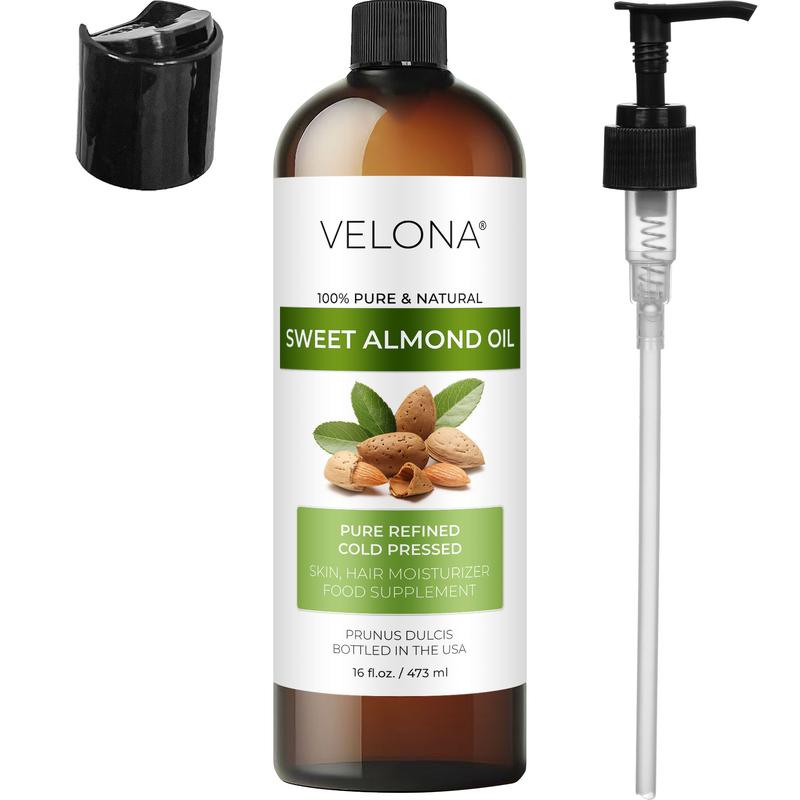 velona Sweet Almond Oil - 16 Fl Oz | 100% Pure and Natural Carrier Oil | Refined, Cold Pressed | Skin, Hair, Body & Face Moisturizing | Use Today - Enjoy Results…