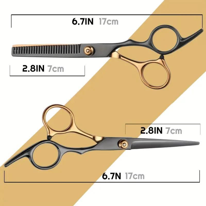 Professional Barber Scissors, 1 Count Hair Cutting Scissors, Hair Thinning Shears, Salon Hairdressing Scissors, Heatless Styling Tools for Home & Salon Use