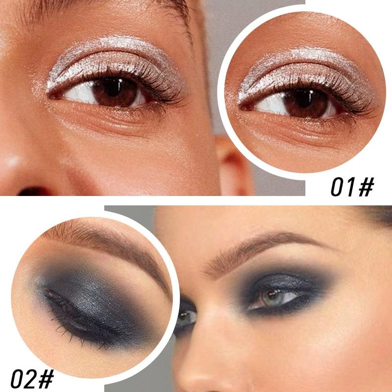 4Pcs Black Brown Silver Gray Gel Eyeliner Pencil,Natural Black Eyeliner Cream Waterproof Smudge Proof,Eye Liner Black Smokey Eyeshadow Palette Stick Crayon,Goth Halloween Makeup,lapiz de ojos