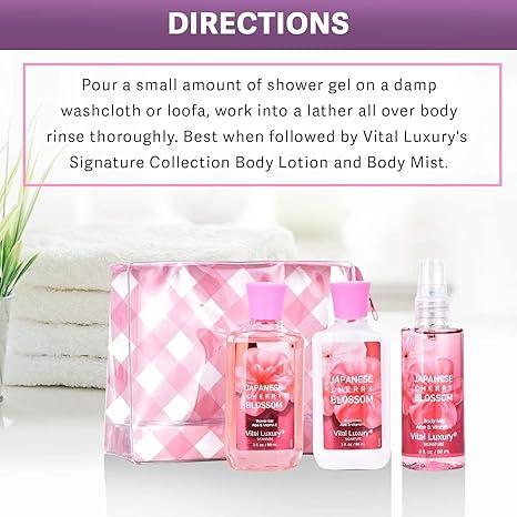 Bath & Body Care Travel Set - Home Spa Set with Body Lotion, Shower Gel and Fragrance Mist, Personal Body Care Travel Set for Birthday Christmas New Year Gifts